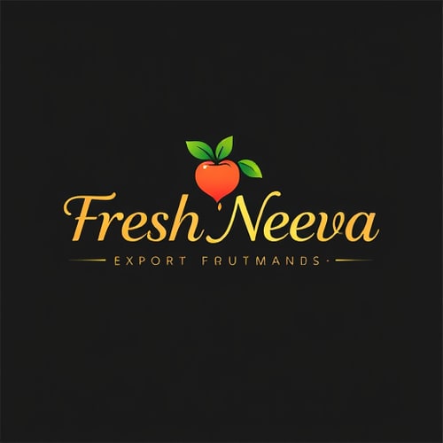AI Design for Design a logo for the name “Fresh Neeva” which export fruits it should be elegant and meaningful typography