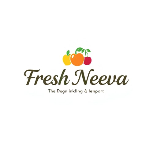 AI Design for Design a logo for the name “Fresh Neeva” which export fruits it should be elegant and meaningful typography
