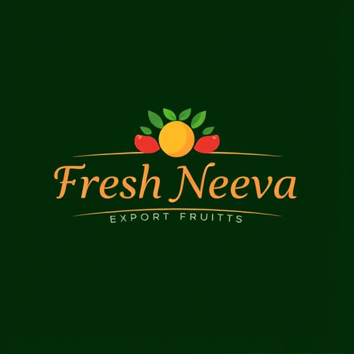 AI Design for Design a logo for the name “Fresh Neeva” which export fruits it should be elegant and meaningful typography