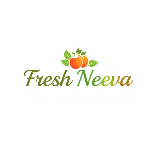 AI Design for Design a logo for the name “Fresh Neeva” which export fruits it should be elegant and meaningful typography