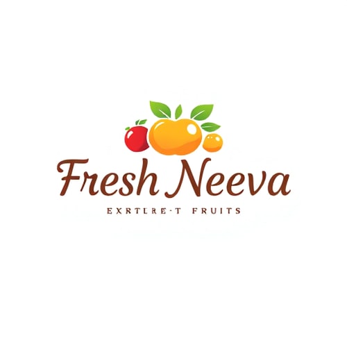 AI Design for Design a logo for the name “Fresh Neeva” which export fruits it should be elegant and meaningful typography