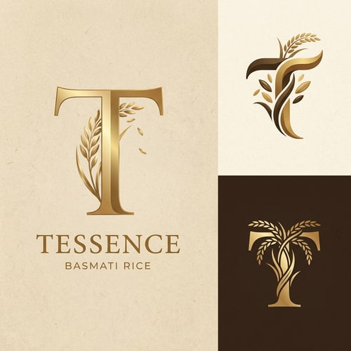 AI Design for some more elegant t logos please which will look good on rice package design and also meaningful.