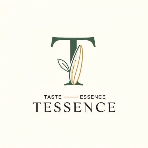 AI Design for so i want a logo for my pusa basmati rice brand which is named as "Tessence" that means taste + essence so i want a logo on letter T only which should be minimal premium and could go well globally