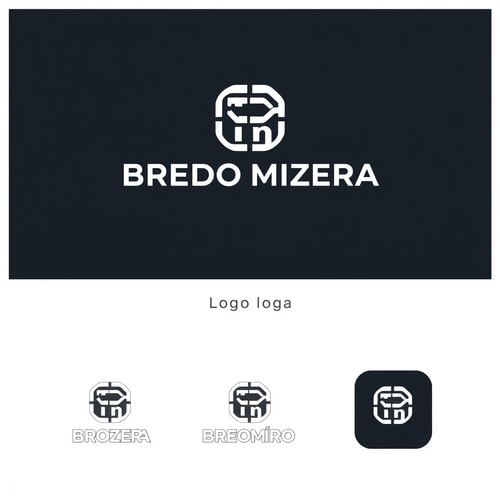 AI Design for modern minimal monochramatic logo for BREDO MIZERA