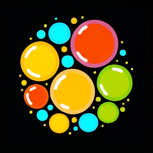 AI Design for Interacting bacterial cells. Style is flat, colourful