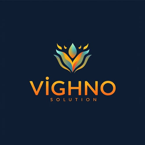 AI Design for i want to create the logo for my website and domain name is vighno solution - this website is for digital marketing growth and give color of royal and looking at logo it fills trust wrothy