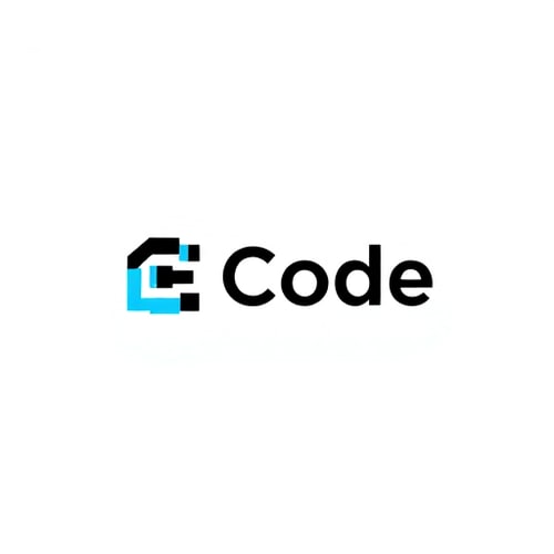 AI Design for Minimalist logo design for a modern software company named “Code”. The style should be clean, sleek, and futuristic with simple geometric shapes. Use a monochrome or two-tone palette (black, white, and a subtle accent like blue or green). The word “Code” should be the focal point, possibly stylized with brackets { }, angle brackets < />, or binary-inspired elements. The design should feel professional, scalable, and timeless — suitable for both digital and print use. No clutter, just bold simplicity