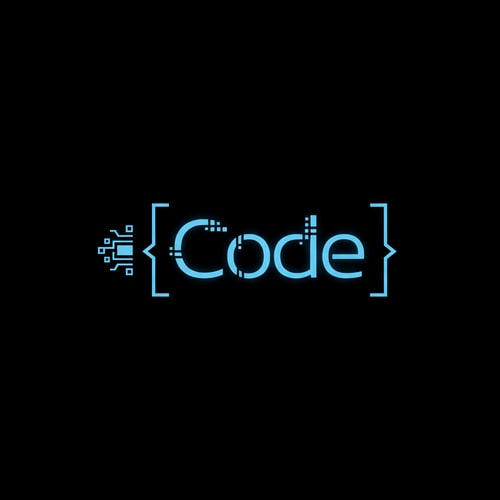 AI Design for Minimalist logo design for a modern software company named “Code”. The style should be clean, sleek, and futuristic with simple geometric shapes. Use a monochrome or two-tone palette (black, white, and a subtle accent like blue or green). The word “Code” should be the focal point, possibly stylized with brackets { }, angle brackets < />, or binary-inspired elements. The design should feel professional, scalable, and timeless — suitable for both digital and print use. No clutter, just bold simplicity