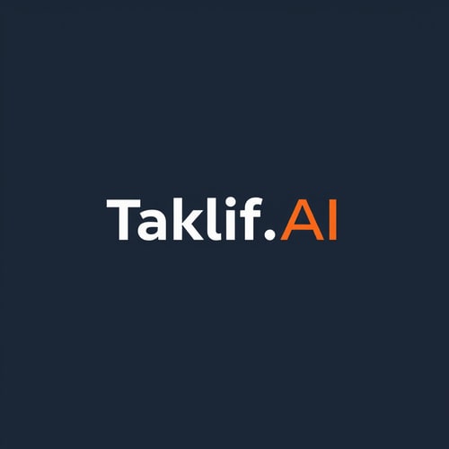 AI Design for Design a modern, tech-inspired logo for a startup called 'Taklif.AI.' The word 'Taklif' is Arabic for 'assignment.' Incorporate key elements such as a pen, symbolizing assignments and learning, along with an AI or digital motif to represent artificial intelligence. Use clean lines, minimalist shapes, and a professional color scheme that reflects innovation, education, and technology.