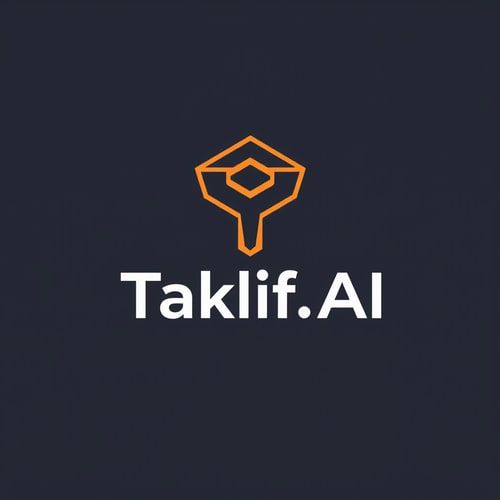 AI Design for Design a modern, tech-inspired logo for a startup called 'Taklif.AI.' The word 'Taklif' is Arabic for 'assignment.' our slogan is Empowering Instructors to Craft Unique and Original Programming, Data Science, and Math Assignments with LLMs 