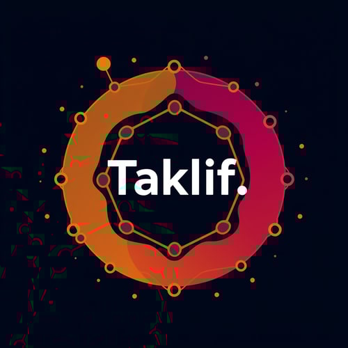 AI Design for Design a modern, tech-inspired logo for a startup called 'Taklif.AI.' The word 'Taklif' is Arabic for 'assignment.' our slogan is Empowering Instructors to Craft Unique and Original Programming, Data Science, and Math Assignments with LLMs 