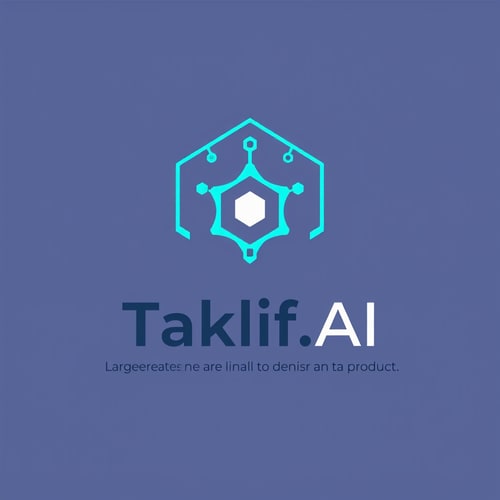 AI Design for Design a modern, tech-inspired logo for a startup called 'Taklif.AI.' The word 'Taklif' is Arabic for 'assignment.' our slogan is Empowering Instructors to Craft Unique and Original Programming, Data Science, and Math Assignments with LLMs 