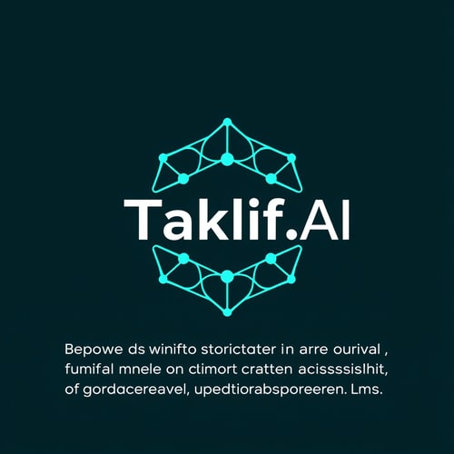 AI Design for Design a modern, tech-inspired logo for a startup called 'Taklif.AI.' The word 'Taklif' is Arabic for 'assignment.' our slogan is Empowering Instructors to Craft Unique and Original Programming, Data Science, and Math Assignments with LLMs 