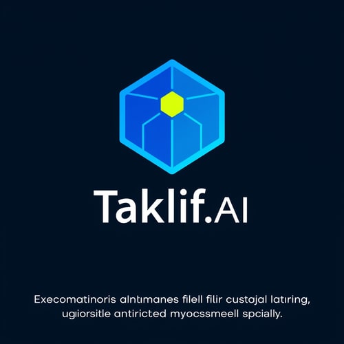AI Design for Design a modern, tech-inspired logo for a startup called 'Taklif.AI.' The word 'Taklif' is Arabic for 'assignment.' our slogan is Empowering Instructors to Craft Unique and Original Programming, Data Science, and Math Assignments with LLMs 