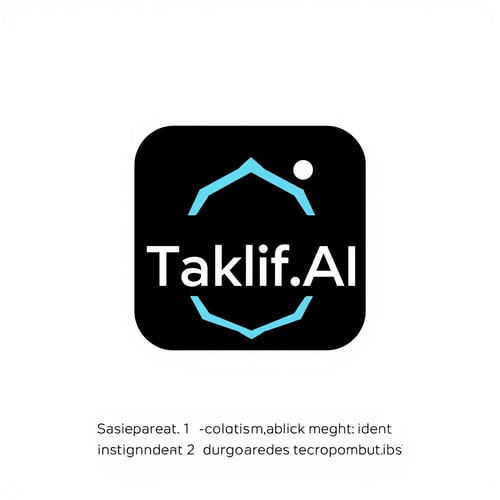 AI Design for Design a modern, tech-inspired logo for a startup called 'Taklif.AI.' The word 'Taklif' is Arabic for 'assignment.' our slogan is Empowering Instructors to Craft Unique and Original Programming, Data Science, and Math Assignments with LLMs 
