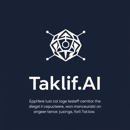 AI Design for Design a modern, tech-inspired logo for a startup called 'Taklif.AI.' The word 'Taklif' is Arabic for 'assignment.' our slogan is Empowering Instructors to Craft Unique and Original Programming, Data Science, and Math Assignments with LLMs 