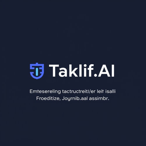 AI Design for Design a modern, tech-inspired logo for a startup called 'Taklif.AI.' The word 'Taklif' is Arabic for 'assignment.' our slogan is Empowering Instructors to Craft Unique and Original Programming, Data Science, and Math Assignments with LLMs 