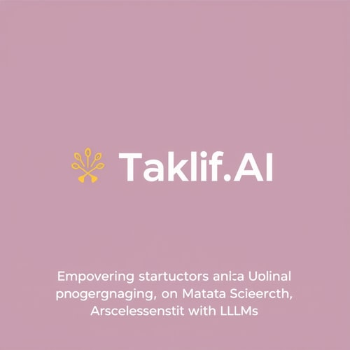 AI Design for Design a modern, tech-inspired logo for a startup called 'Taklif.AI.' The word 'Taklif' is Arabic for 'assignment.' our slogan is Empowering Instructors to Craft Unique and Original Programming, Data Science, and Math Assignments with LLMs 
