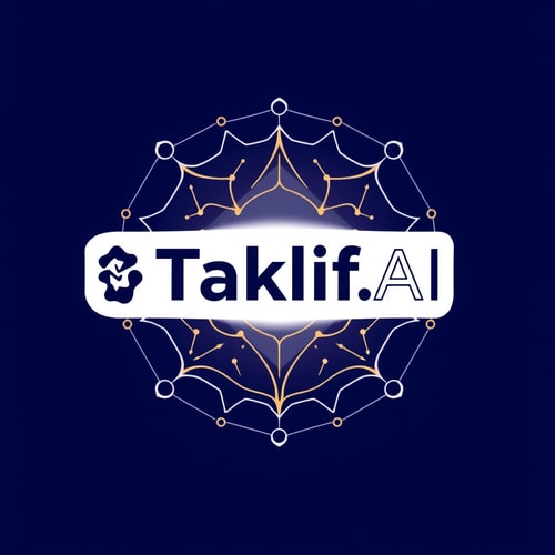 AI Design for Design a modern, tech-inspired logo for a startup called 'Taklif.AI.' The word 'Taklif' is Arabic for 'assignment.' our slogan is Empowering Instructors to Craft Unique and Original Programming, Data Science, and Math Assignments with LLMs 