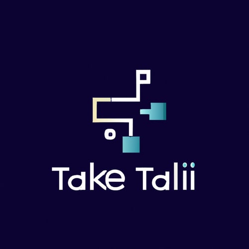 AI Design for Design a modern, tech-inspired logo for a startup called 'Taklif.AI.' The word 'Taklif' is Arabic for 'assignment.' Use clean lines, minimalist shapes, and a professional color scheme that reflects innovation, education, and technology.