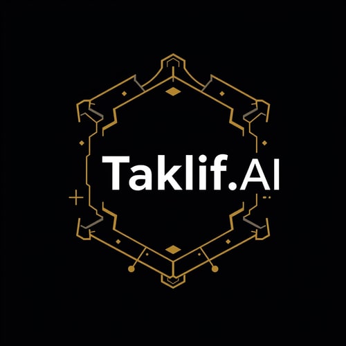 AI Design for Design a modern, tech-inspired logo for a startup called 'Taklif.AI.' The word 'Taklif' is Arabic for 'assignment.' try to make negative space with the name