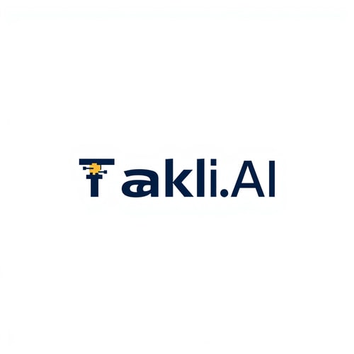 AI Design for Design a modern, tech-inspired logo for a startup called 'Taklif.AI.' The word 'Taklif' is Arabic for 'assignment.' Use clean lines, minimalist shapes, and a professional color scheme that reflects innovation, education, and technology.