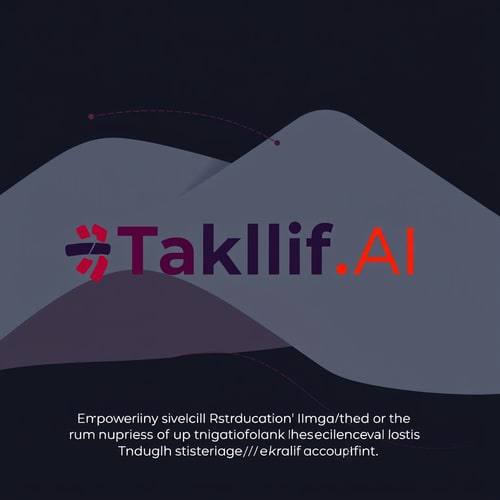 AI Design for Design a modern, tech-inspired logo for a startup called 'Taklif.AI.' The word 'Taklif' is Arabic for 'assignment.' our slogan is Empowering Instructors to Craft Unique and Original Programming, Data Science, and Math Assignments with LLMs try to make negative space with the name