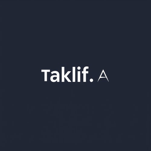 AI Design for Design a modern, tech-inspired logo for a startup called 'Taklif.AI.' The word 'Taklif' is Arabic for 'assignment.' our slogan is Empowering Instructors to Craft Unique and Original Programming, Data Science, and Math Assignments with LLMs try to make negative space with the name