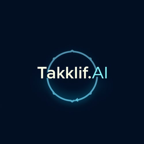 AI Design for Design a modern, tech-inspired logo for a startup called 'Taklif.AI.' The word 'Taklif' is Arabic for 'assignment.' Use clean lines, minimalist shapes, and a professional color scheme that reflects innovation, education, and technology.