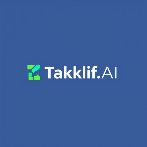 AI Design for Design a modern, tech-inspired logo for a startup called 'Taklif.AI.' The word 'Taklif' is Arabic for 'assignment.' Use clean lines, minimalist shapes, and a professional color scheme that reflects innovation, education, and technology.