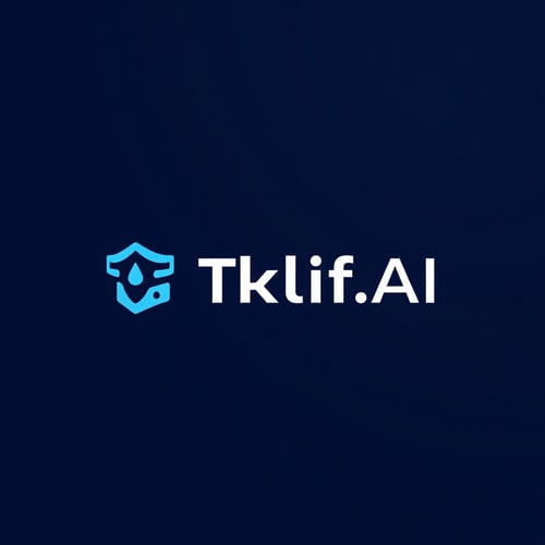 AI Design for Design a modern, tech-inspired logo for a startup called 'Taklif.AI.' The word 'Taklif' is Arabic for 'assignment.' try to make negative space with the name