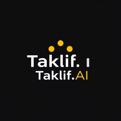 AI Design for Design a modern, tech-inspired logo for a startup called 'Taklif.AI.' The word 'Taklif' is Arabic for 'assignment.' try to make negative space with the name