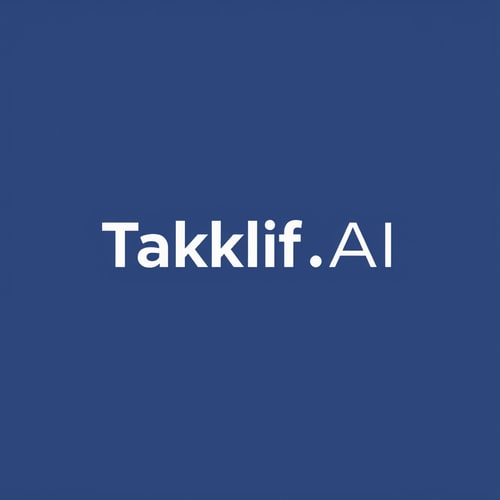 AI Design for Design a modern, tech-inspired logo for a startup called 'Taklif.AI.' The word 'Taklif' is Arabic for 'assignment.' Use clean lines, minimalist shapes, and a professional color scheme that reflects innovation, education, and technology.