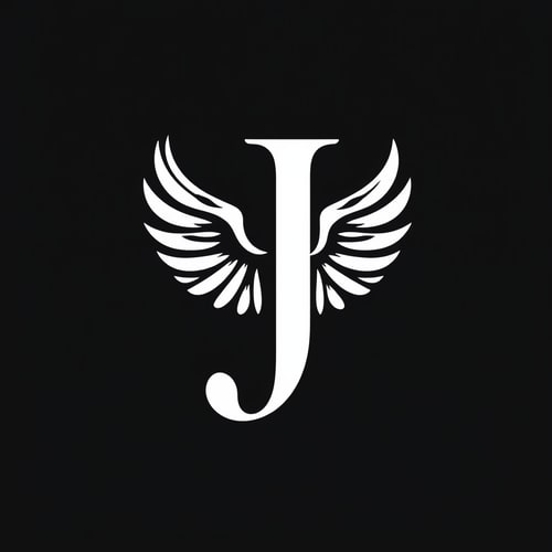 AI Design for "J" letter with the shape of an owl's wing