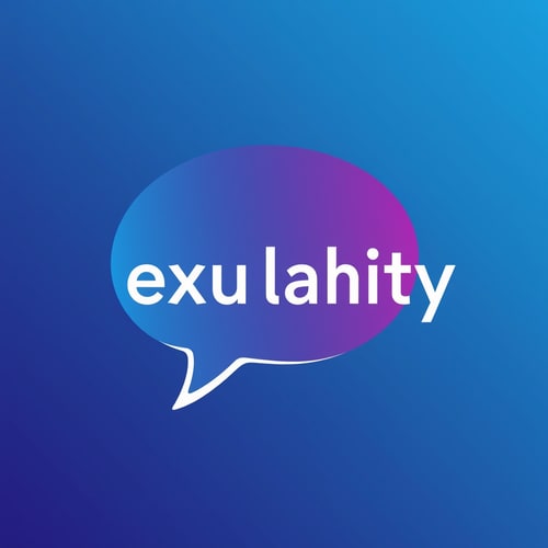 AI Design for A logo for a company that wants to create an online space for open free and authentic discussions about sexuality from a Christian perspective. Base the logo around a speech bubble. and use blues and deep purples in the colors.