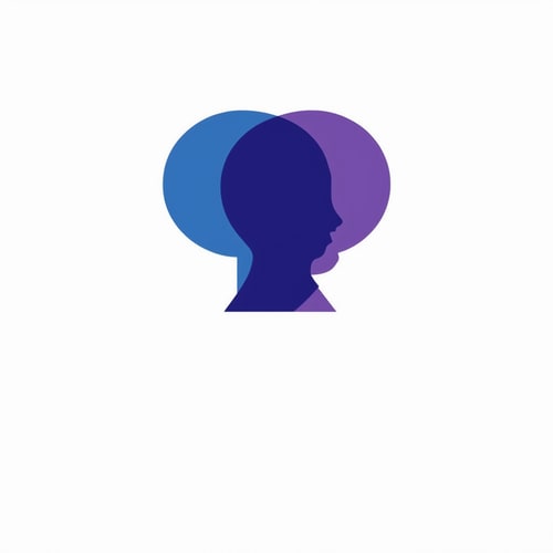 AI Design for A logo for a company that wants to create an online space for open free and authentic discussions about sexuality from a Christian perspective. Base the logo around a speech bubble. and use blues and deep purples in the colors.