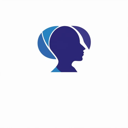 AI Design for A logo for a company that wants to create an online space for open free and authentic discussions about sexuality from a Christian perspective. Base the logo around a speech bubble. and use blues and deep purples in the colors.