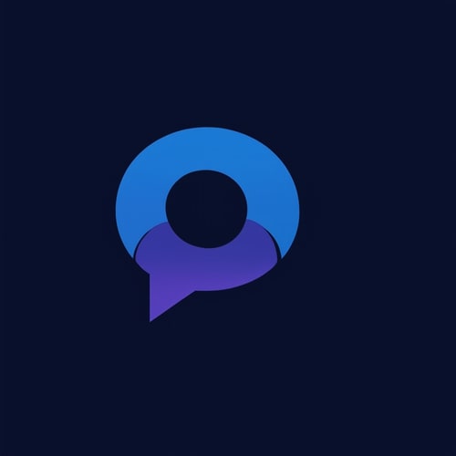AI Design for A logo for a company that wants to create an online space for open free and authentic discussions about sexuality from a Christian perspective. Base the logo around a speech bubble. and use blues and deep purples in the colors.
