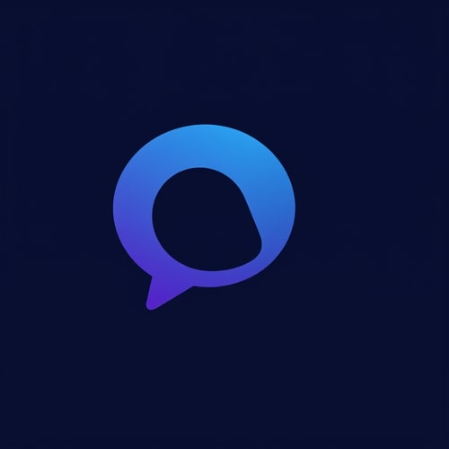 AI Design for A logo for a company that wants to create an online space for open free and authentic discussions about sexuality from a Christian perspective. Base the logo around a speech bubble. and use blues and deep purples in the colors. 