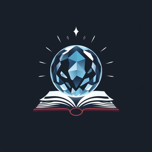 AI Design for Create a logo that contains crystal ball and book