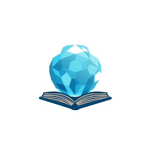 AI Design for Create a logo that contains crystal ball and book, the style should be flat