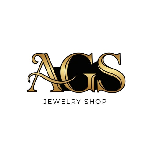 AI Design for create a logo in AGS text font for jewelry shop that fonts looks like stylish & elegant and the output in vector format