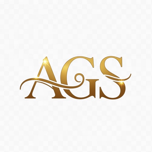 AI Design for create a logo in AGS text font for jewelry shop that fonts looks like stylish & elegant and the output in vector format . Make a natural connection in AGS only