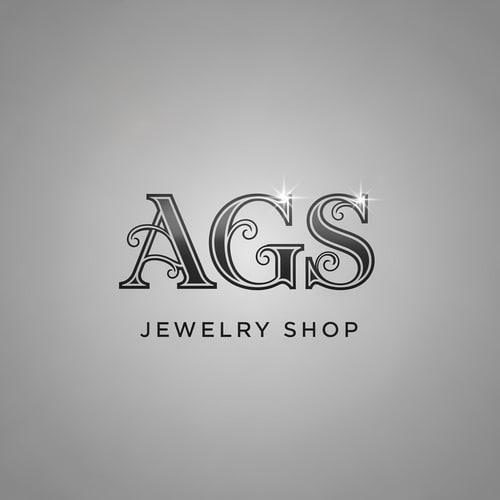 AI Design for create a logo in AGS text font for jewelry shop that fonts looks like stylish & elegant and the output in vector format