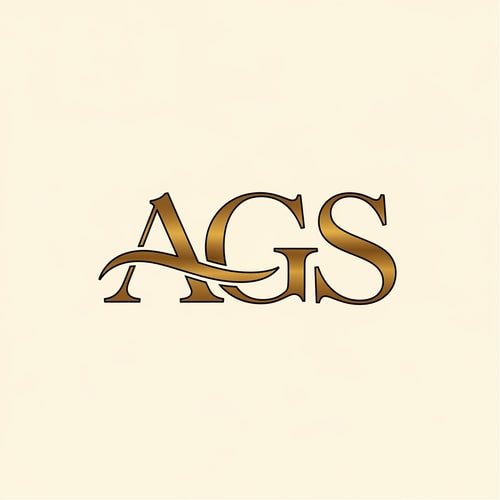 AI Design for create a logo in AGS text font for jewelry shop that fonts looks like stylish & elegant and the output in vector format . Make a natural connection in AGS only the output in vector format only