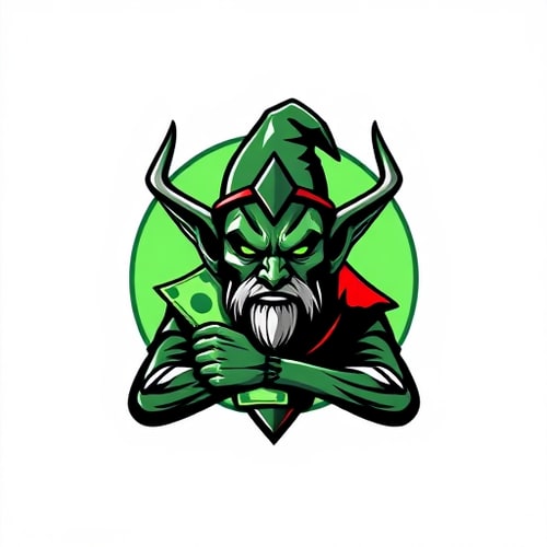 AI Design for EVIL ELF LOGO WITH MONEY