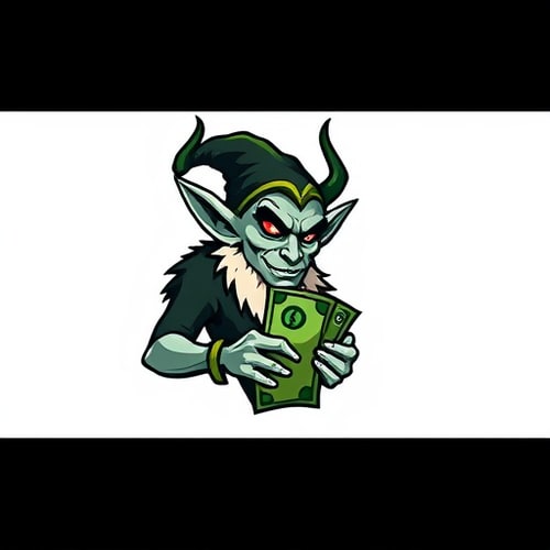 AI Design for EVIL ELF LOGO WITH MONEY