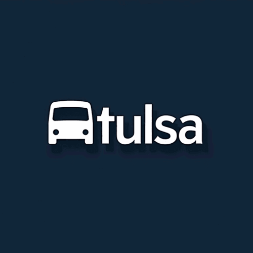 AI Design for modern design with icon for company Tulsa Company. sleek like uber. DO NOT use a bus icon. use typography