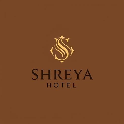 AI Design for create a logo for me with name of "Shreya Hotel" with "s" symbol highlighted with design