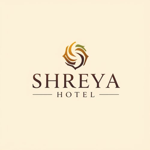 AI Design for create a logo for me with name of "Shreya Hotel" with "s" symbol highlighted with design